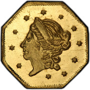 USA 1/2 Dollar Liberty Octagonal 1859 KM# 8.4 - coin obverse USA 1/2 Dollar Liberty Octagonal 1859 KM# 8.4 - coin obverse