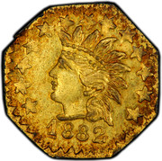 USA 1/4 Dollar Indian Head (Octagonal) 1882 KM# 2.8 1882 coin obverse USA 1/4 Dollar Indian Head (Octagonal) 1882 KM# 2.8 1882 coin obverse