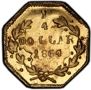 USA 1/4 Dollar Liberty Octagonal 1864 KM# 1.2 1/4 DOLLAR *YEAR* coin reverse USA 1/4 Dollar Liberty Octagonal 1864 KM# 1.2 1/4 DOLLAR *YEAR* coin reverse