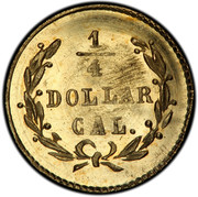 USA 1/4 Dollar Washington Head (Round) 1872 KM# 7 1/4 DOLLAR CAL. coin reverse USA 1/4 Dollar Washington Head (Round) 1872 KM# 7 1/4 DOLLAR CAL. coin reverse