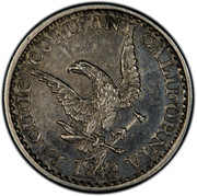 USA 1 Dollar (1849) KM# A45 Pacific Company PACIFIC COMPANY CALIFORNIA coin reverse
