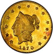 USA 1 Dollar Round 1870 KM# 15.3 G 1870/1871 coin obverse USA 1 Dollar Round 1870 KM# 15.3 G 1870/1871 coin obverse