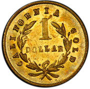 USA 1 Dollar Round 1870 KM# 15.3 CALIFORNIA GOLD 1 DOLLAR coin reverse USA 1 Dollar Round 1870 KM# 15.3 CALIFORNIA GOLD 1 DOLLAR coin reverse