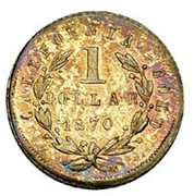 USA 1 Dollar Round 1870 KM# 15.2 CALIFORNIA GOLD 1 DOLLAR coin reverse USA 1 Dollar Round 1870 KM# 15.2 CALIFORNIA GOLD 1 DOLLAR coin reverse