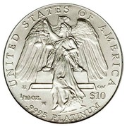 USA $10 American Eagle 2008 W Proof KM# 434 UNITED STATES OF AMERICA 1/10 OZ. .9995 PLATINUM $10 coin reverse USA $10 American Eagle 2008 W Proof KM# 434 UNITED STATES OF AMERICA 1/10 OZ. .9995 PLATINUM $10 coin reverse