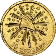 USA 10 Dollars 1849 KM# 46.1 Pacific Company 10 DOLLARS. coin obverse