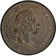 USA 2 Pence Royal Patent 1722 KM# 8.2 GEORGIUS ∙ D : G: ∙ MAG : BRI: FRA : ET ∙ HIB : REX ∙ coin obverse USA 2 Pence Royal Patent 1722 KM# 8.2 GEORGIUS ∙ D : G: ∙ MAG : BRI: FRA : ET ∙ HIB : REX ∙ coin obverse