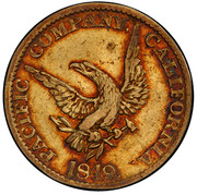 USA 5 Dollars 1849 KM# 45 Pacific Company PACIFIC COMPANY CALIFORNIA coin reverse