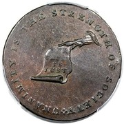 USA Cent 1793 KM# Tn70.6 Kentucky Tokens * UNANIMITY IS THE STRENGTH OF SOCIETY OUR CAUSE IS JUST coin obverse USA Cent 1793 KM# Tn70.6 Kentucky Tokens * UNANIMITY IS THE STRENGTH OF SOCIETY OUR CAUSE IS JUST coin obverse