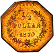 USA ½ Dollar 1870 KM# 8.10 Small size Gold Coins ½ DOLLAR 1870 coin reverse USA ½ Dollar 1870 KM# 8.10 Small size Gold Coins ½ DOLLAR 1870 coin reverse