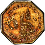 USA Fifty Cents 1853 KM# 8.3 Small size Gold Coins CALIFORNIA GOLD FIFTY CENTS coin reverse USA Fifty Cents 1853 KM# 8.3 Small size Gold Coins CALIFORNIA GOLD FIFTY CENTS coin reverse