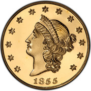 USA Fifty Dolls. 1855 KM# 34 Kellogg & Company KELLOGG & CO coin obverse