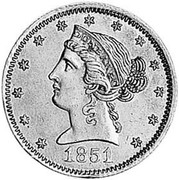 USA Five D. 1851 KM# 28 Dunbar & Company DONEAR & CO coin obverse USA Five D. 1851 KM# 28 Dunbar & Company DONEAR & CO coin obverse