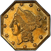 USA Half dol. Liberty head Octagonal 1854 KM# 8.6 - coin obverse USA Half dol. Liberty head Octagonal 1854 KM# 8.6 - coin obverse