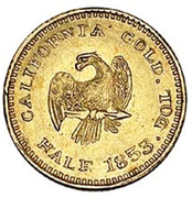 USA Half Dol Liberty (Round) 1853 KM# 11.4 CALIFORNIA GOLD. HALF DOL coin reverse USA Half Dol Liberty (Round) 1853 KM# 11.4 CALIFORNIA GOLD. HALF DOL coin reverse