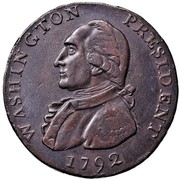 USA Half Dollar 1792 KM# Tn64 Washington Pieces WASHINGTON PRESIDENT coin obverse