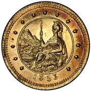 USA Half Dollar Arms of California Fractional (Round) 1853 KM# 10 1853 coin obverse USA Half Dollar Arms of California Fractional (Round) 1853 KM# 10 1853 coin obverse