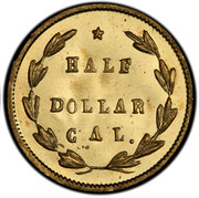 USA Half Dollar Round 1864 KM# 11.9 HALF DOLLAR CAL. coin reverse USA Half Dollar Round 1864 KM# 11.9 HALF DOLLAR CAL. coin reverse