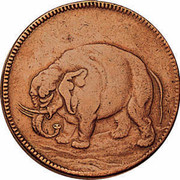 USA Halfpenny 1664 KM# Tn3 Elephant Tokens - coin obverse USA Halfpenny 1664 KM# Tn3 Elephant Tokens - coin obverse