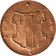 USA Halfpenny 1684 KM# Tn4 Elephant Tokens LON * DON coin reverse