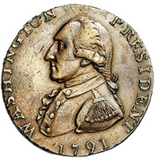 USA Halfpenny 1791 KM# Tn56 Washington Pieces WASHINGTON PRESIDENT coin obverse USA Halfpenny 1791 KM# Tn56 Washington Pieces WASHINGTON PRESIDENT coin obverse