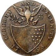 USA Halfpenny 1795 KM# Tn76.5 Washington Pieces LIBERTY AND SECURITY coin reverse USA Halfpenny 1795 KM# Tn76.5 Washington Pieces LIBERTY AND SECURITY coin reverse