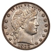 USA Quarter Dollar Barber 1903 S KM# 114 LIBERTY IN GOD WE TRUST coin obverse USA Quarter Dollar Barber 1903 S KM# 114 LIBERTY IN GOD WE TRUST coin obverse