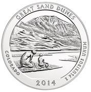USA Quarter Dollar Great Sand Dunes National Park 2014 KM# 583 GREAT SAND DUNES COLORADO E PLURIBUS UNUM 2014 coin reverse USA Quarter Dollar Great Sand Dunes National Park 2014 KM# 583 GREAT SAND DUNES COLORADO E PLURIBUS UNUM 2014 coin reverse