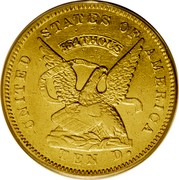 USA Ten D. 1853 KM# 52 United States Assay Office of Gold UNITED STATES OF AMERICA TEN D. 884 THOUS LIBERTY coin obverse USA Ten D. 1853 KM# 52 United States Assay Office of Gold UNITED STATES OF AMERICA TEN D. 884 THOUS LIBERTY coin obverse