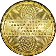 USA Ten D. 1853 KM# 52a United States Assay Office of Gold UNITED STATES OF ASSAY OFFICE OF GOLD SAN FRANCISCO CALIFORNIA. 1853 coin reverse USA Ten D. 1853 KM# 52a United States Assay Office of Gold UNITED STATES OF ASSAY OFFICE OF GOLD SAN FRANCISCO CALIFORNIA. 1853 coin reverse