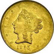 USA Ten D. Wass Molitor California Gold Rush 1855 KM# 59.2 W. M. & CO coin obverse USA Ten D. Wass Molitor California Gold Rush 1855 KM# 59.2 W. M. & CO coin obverse