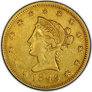 USA Ten Dol. 1849 KM# 38.4 Moffat & Company MOFFAT & CO coin obverse