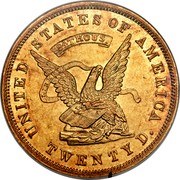 USA Twenty D. Ingot U.S. Assay Office San Francisco 1853 KM# 53 UNITED STATES OF AMERICA TWENTY D. 884/880 THOUS LIBERTY coin obverse USA Twenty D. Ingot U.S. Assay Office San Francisco 1853 KM# 53 UNITED STATES OF AMERICA TWENTY D. 884/880 THOUS LIBERTY coin obverse