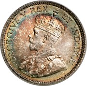 Canada 10 Cents George V 1911 KM# 17 GEORGIVS V REX ET IND:IMP: coin obverse Canada 10 Cents George V 1911 KM# 17 GEORGIVS V REX ET IND:IMP: coin obverse