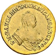 Russia 2 Ducats Elizaveta 1751 АПРЕЛЬ (APRIL) C# 34.2 Б∙М∙ЕЛИСАВЕТЪ∙І∙ІМП:ІСАМОД:ВСЕРОС∙ coin obverse Russia 2 Ducats Elizaveta 1751 АПРЕЛЬ (APRIL) C# 34.2 Б∙М∙ЕЛИСАВЕТЪ∙І∙ІМП:ІСАМОД:ВСЕРОС∙ coin obverse