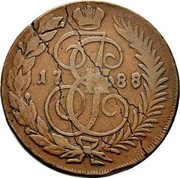 Russia 2 Kopeks Ekaterina II (ТМ) 1788 TM C# 58.4 17 88 coin obverse Russia 2 Kopeks Ekaterina II (ТМ) 1788 TM C# 58.4 17 88 coin obverse