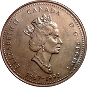 Canada 25 Cents Alberta (1992) KM# 221 ELIZABETH II D ∙ G ∙ REGINA CANADA 1867-1992 coin obverse Canada 25 Cents Alberta (1992) KM# 221 ELIZABETH II D ∙ G ∙ REGINA CANADA 1867-1992 coin obverse