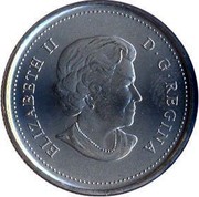 Canada 25 Cents Oh Canada 2011 KM# 1080 ELIZABETH II D∙G∙REGINA coin obverse Canada 25 Cents Oh Canada 2011 KM# 1080 ELIZABETH II D∙G∙REGINA coin obverse