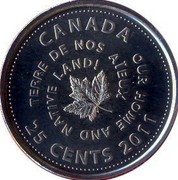 Canada 25 Cents Oh Canada 2011 KM# 1080 CANADA OUR HOME AND NATIVE LAND! TERRE DE NOS AЇEUX 25 CENTS 2011 coin reverse Canada 25 Cents Oh Canada 2011 KM# 1080 CANADA OUR HOME AND NATIVE LAND! TERRE DE NOS AЇEUX 25 CENTS 2011 coin reverse