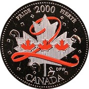 Canada 25 Cents Pride 2000 KM# 384.1 CANADA PRIDE 2000 FIERTÉ DFW coin reverse Canada 25 Cents Pride 2000 KM# 384.1 CANADA PRIDE 2000 FIERTÉ DFW coin reverse