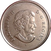 Canada 25 Cents Saint Croix Island 2004 P KM# 628 ELIZABETH II - D ∙ G ∙ REGINA coin obverse Canada 25 Cents Saint Croix Island 2004 P KM# 628 ELIZABETH II - D ∙ G ∙ REGINA coin obverse