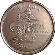 Canada 25 Cents Saint Croix Island 2004 P KM# 628 CANADA 25 CENTS RRC 1604 2004 coin reverse Canada 25 Cents Saint Croix Island 2004 P KM# 628 CANADA 25 CENTS RRC 1604 2004 coin reverse