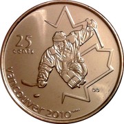 Canada 25 Cents Sledge Hockey 2009 KM# 952 25 CENTS VANCOUVER 2010 TM/MC GG coin reverse Canada 25 Cents Sledge Hockey 2009 KM# 952 25 CENTS VANCOUVER 2010 TM/MC GG coin reverse