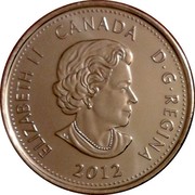 Canada 25 Cents War of 1812 - Tecumseh 2012 KM# 1324a ELIZABETH II CANADA D∙G∙REGINA 2012 coin obverse