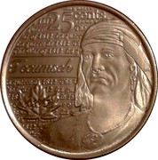 Canada 25 Cents War of 1812 - Tecumseh 2012 KM# 1324 25 CENTS LA GUERRE DE 1812 THE WAR OF 1812 TECUMSEH 1812 coin reverse