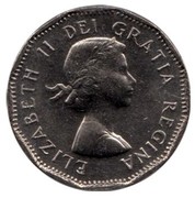 Canada 5 Cents Beaver 1962 KM# 50a ELIZABETH II DEI GRATIA REGINA M∙G∙ coin obverse Canada 5 Cents Beaver 1962 KM# 50a ELIZABETH II DEI GRATIA REGINA M∙G∙ coin obverse