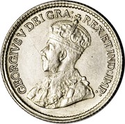 Canada 5 Cents George V 1921 KM# 22a GEORGIVS V DEI GRA: REX ET IND:IMP: coin obverse Canada 5 Cents George V 1921 KM# 22a GEORGIVS V DEI GRA: REX ET IND:IMP: coin obverse