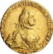 Russia 5 Roubles Ekaterina II (СПБ) 1765 СПБ C# 78.2a Б∙М∙ЕКАТЕРИНА∙II∙ІМП∙ІСАМОД∙ВСЕРОС СПБ coin obverse Russia 5 Roubles Ekaterina II (СПБ) 1765 СПБ C# 78.2a Б∙М∙ЕКАТЕРИНА∙II∙ІМП∙ІСАМОД∙ВСЕРОС СПБ coin obverse