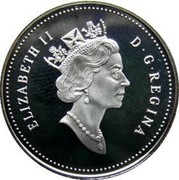 Canada 50 Cents Cougar Kittens 1996 Proof KM# 285 ELIZABETH II D.G. REGINA coin obverse