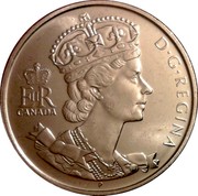 Canada 50 Cents Elizabeth II Golden Jubilee 1952-2002 P KM# 444 EIIR CANADA D. G. REGINA coin obverse